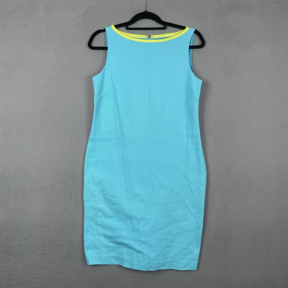 Bob Mackie Studio Dress Womens 6 Blue Sheath Sleeveless Lined Zip Knee Length